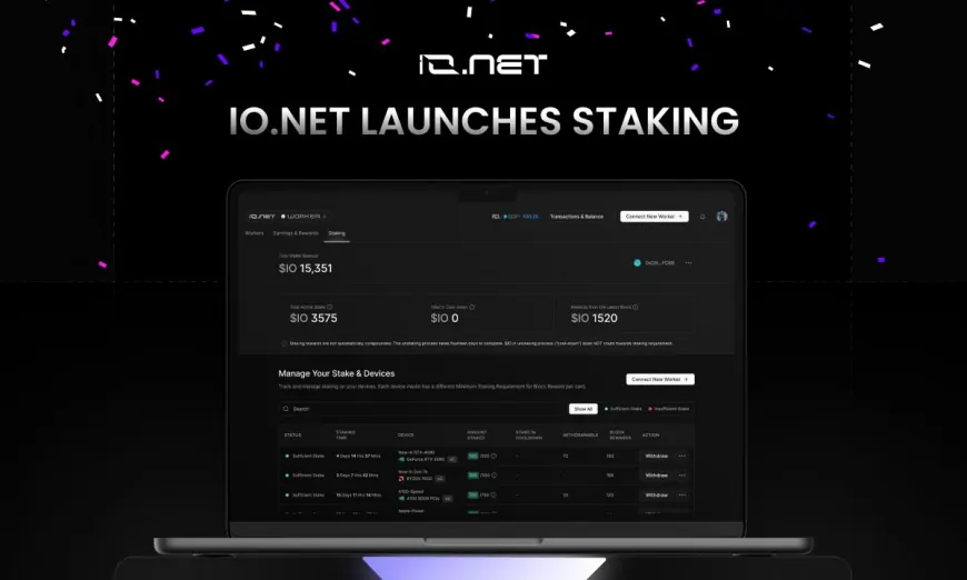 Leading Compute DePIN Io.net Launches Highly Anticipated Staking Program