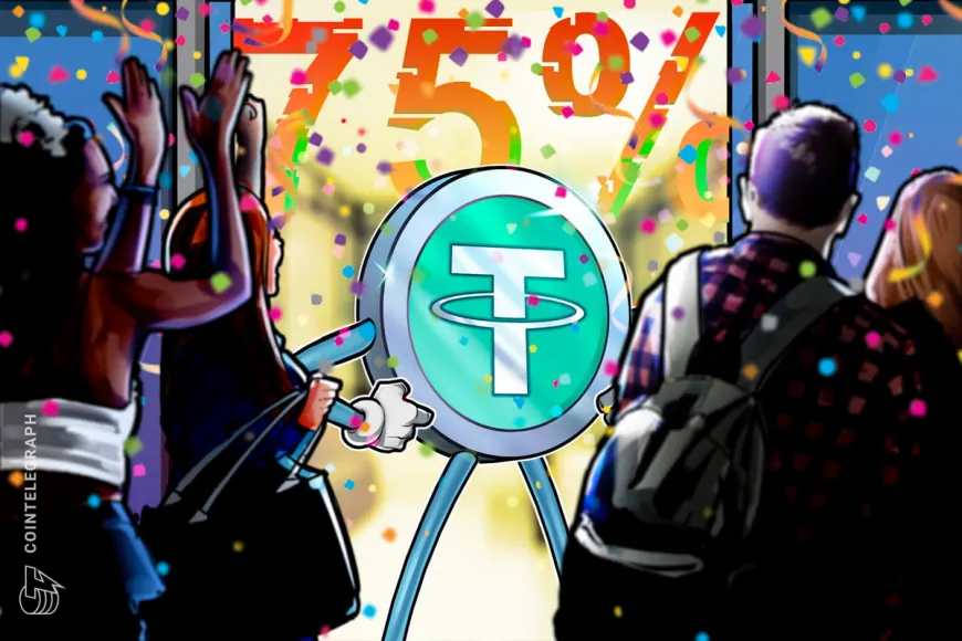 Tether USDT's market share rises 20%, reaching 75% in two years