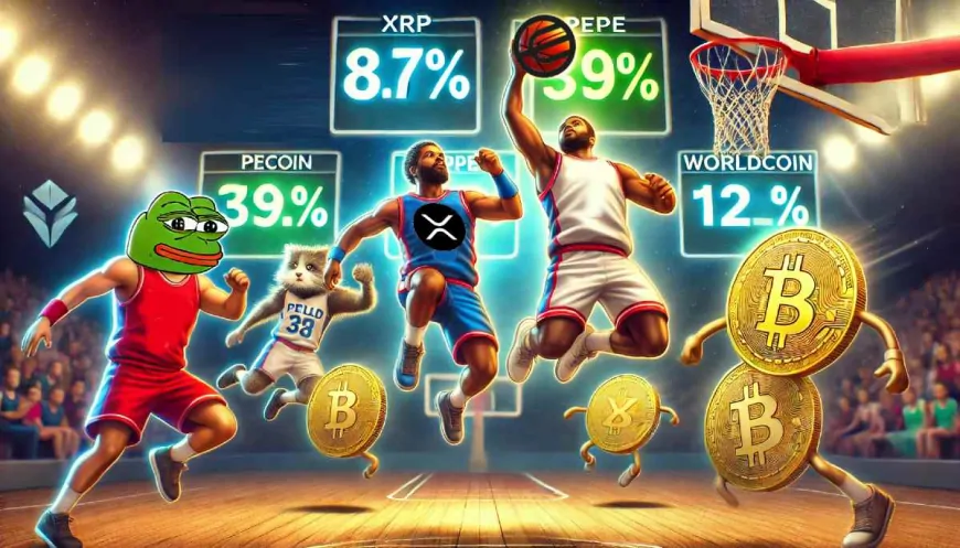 XRP, PEPE, and Worldcoin Dominate the Court with Massive Price Surges