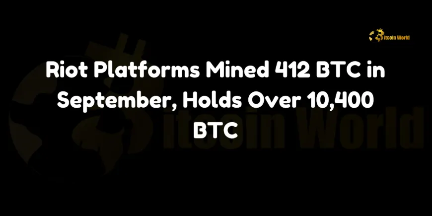 Riot Platforms Mined 412 BTC in September, Holds Over 10,400 BTC