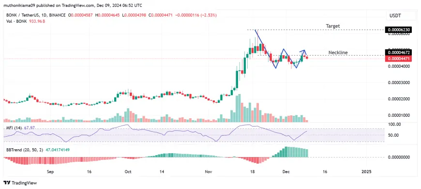 BONK Signals Potential for Price Reversal Amid Consolidation Risks and Declining Derivative Trading Volumes