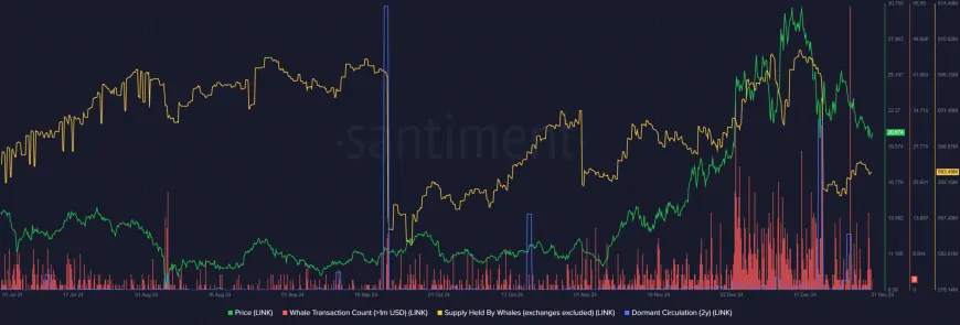 Concerns Rise Over Chainlink Whales' Profit-Taking as Price Faces Selling Pressure and Liquidity Challenges