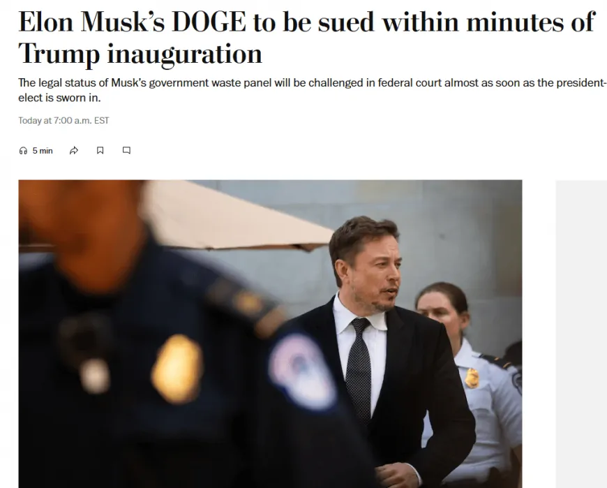 Trump-Appointed Elon Musk's DOGE Faces Lawsuit Over Federal Law Violations