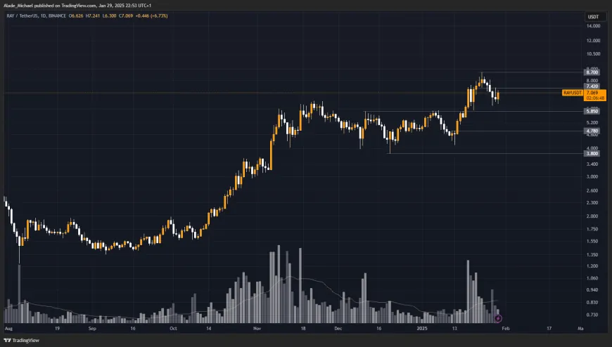 RAYDIUM PRICE ANALYSIS & PREDICTION (January 29) – Ray Corrects Lower Amid Recent Fallout, Looking For a Key Support