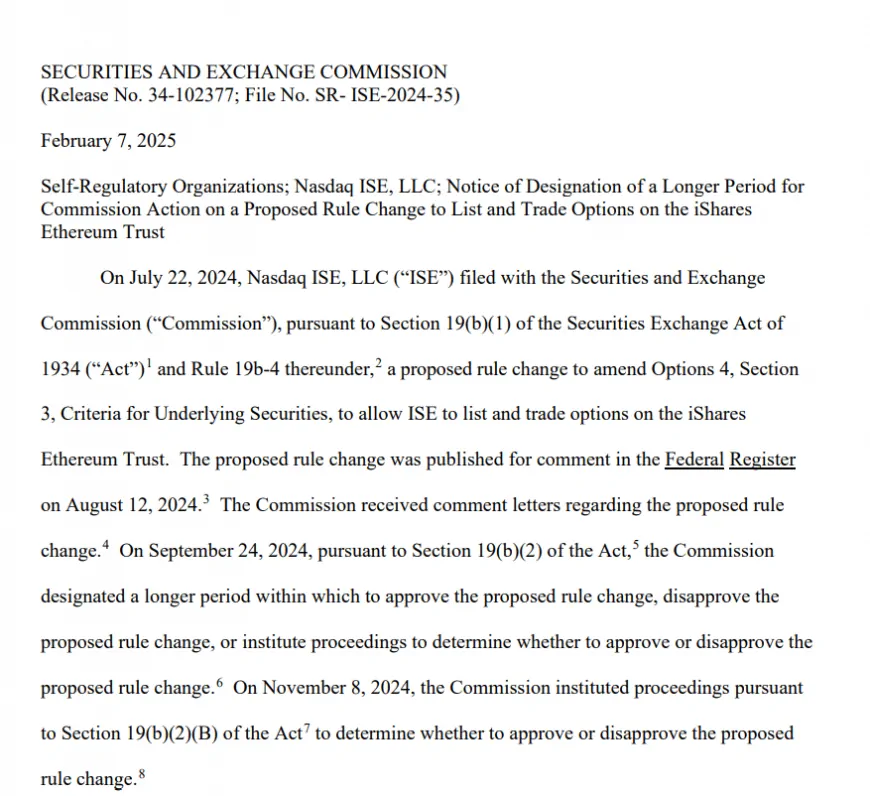 SEC Delays Ethereum ETF Options Decision Again, Sets April 9 Deadline