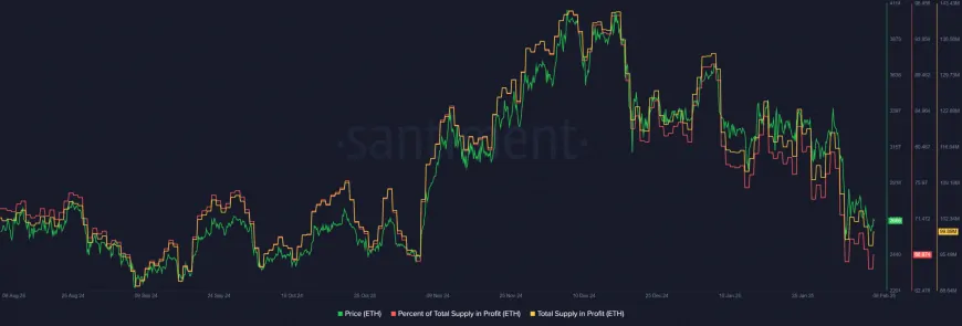 Ethereum Shows Negative Sentiment but Potential for Market Rebound Amidst Profitability Concerns