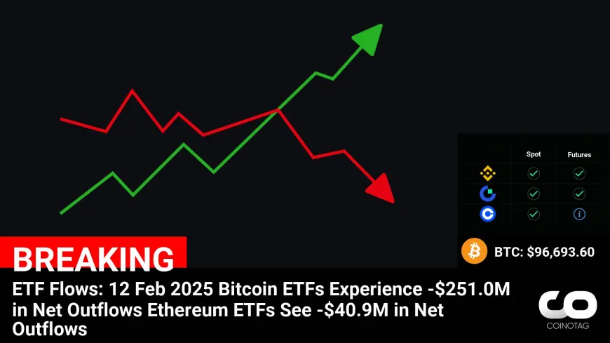 Bitcoin and Ethereum ETFs Witness Significant Net Outflows in Latest ETF Flows Report – 12th February 2025