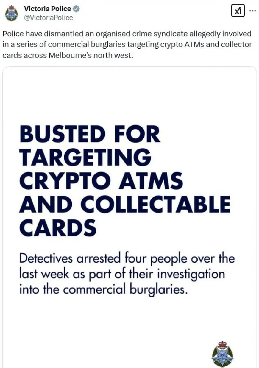 Australian Police Bust Syndicate Behind Stolen Bitcoin ATMs and Trading Cards