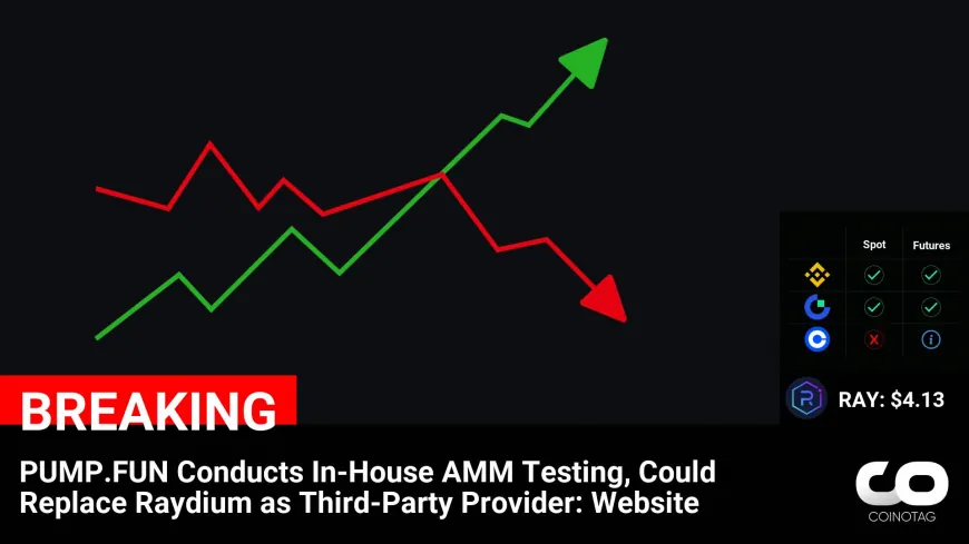 PUMP.FUN Conducts In-House AMM Testing, Could Replace Raydium as Third-Party Provider: Website

?Coin:
Raydium ( $RAY ) $4.13