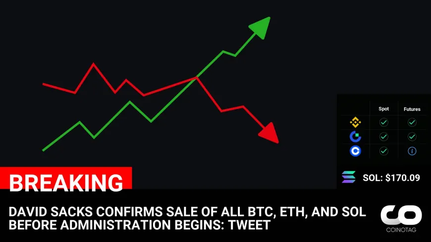 DAVID SACKS CONFIRMS SALE OF ALL BTC, ETH, AND SOL BEFORE ADMINISTRATION BEGINS: TWEET

?Coin:
SOL ( $SOL ) $170.09
BTC ( $BTC ) $93,091.20