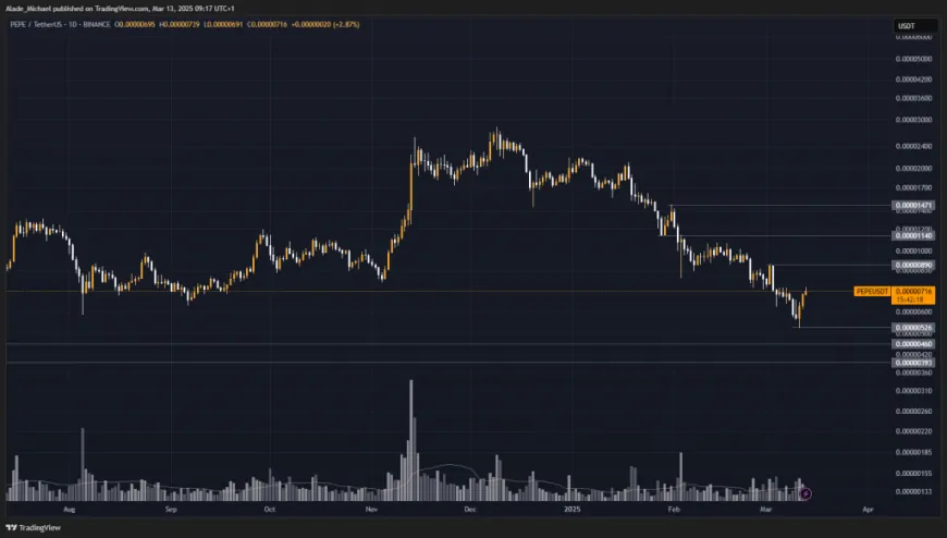 PEPE PRICE ANALYSIS & PREDICTION (March 14) – Pepe Sees 13% Gains to Lead Today's Rally Following a Steady Rebound